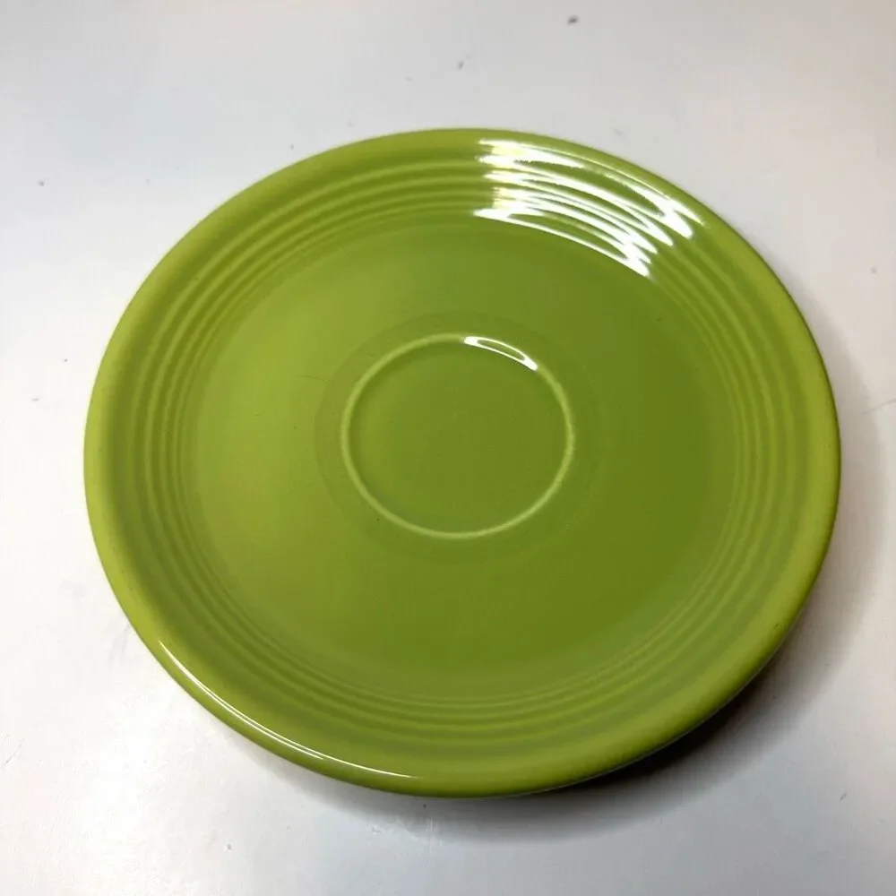 Vintage Fiesta Chartreuse Saucer &‎ Bread Plate LOT OF 2